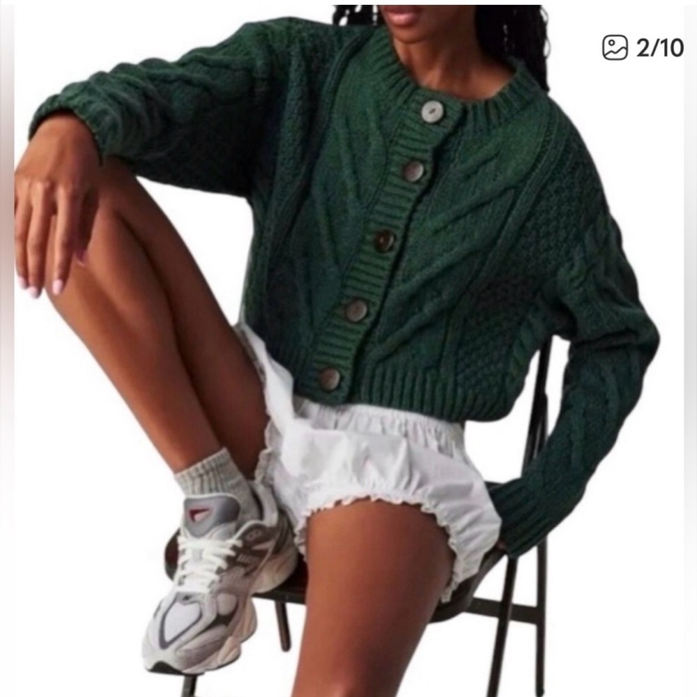 Free People Bon Fire Cable Knit Cardi